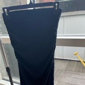 James Purse Cotton DB Shirred Pencil Skirt